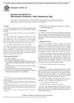 Standardtestmethode für mikrozelluläre Urethane – Durchhang bei hoher Temperatur