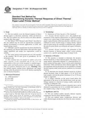 Standardtestmethode zur Bestimmung der dynamischen thermischen Reaktion der direkten Thermopapier-Etikettendruckermethode