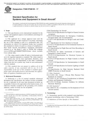 Standardspezifikation für Systeme und Ausrüstung in Kleinflugzeugen