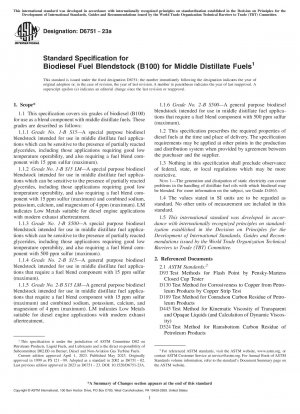 Standardspezifikation für Biodieselkraftstoffmischungen (B100) für Mitteldestillatkraftstoffe