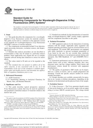 Standardhandbuch zur Auswahl von Komponenten für wellenlängendispersive Röntgenfluoreszenzsysteme (RFA).