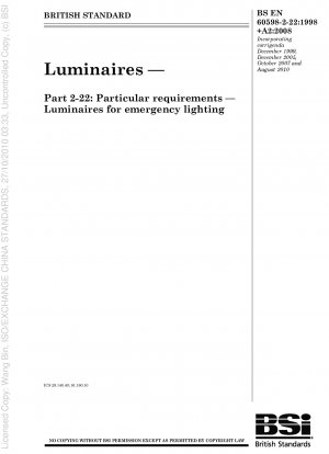 Leuchten – Besondere Anforderungen – Leuchten für Notbeleuchtung