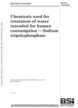 Chemikalien zur Aufbereitung von Wasser für den menschlichen Gebrauch – Natriumtripolyphosphat