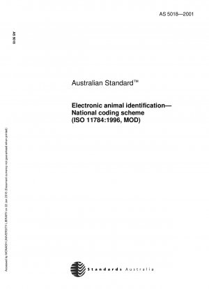 Elektronische Tieridentifizierung – Nationales Kodierungsschema (ISO 11784:1996, MOD)