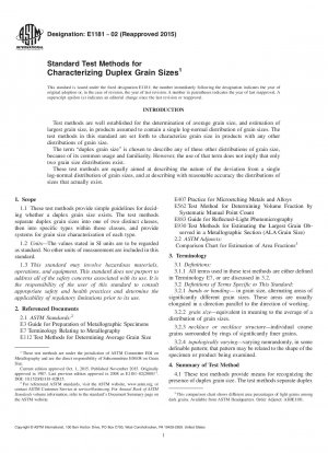 Standardtestmethoden zur Charakterisierung von Duplexkorngrößen