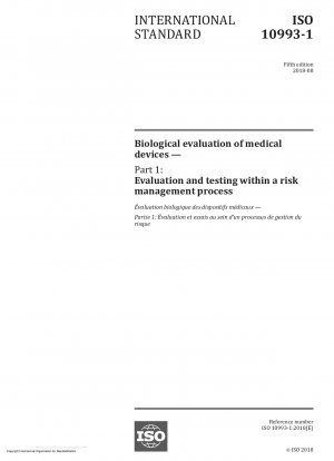 Biologische Bewertung von Medizinprodukten – Teil 1: Bewertung und Prüfung im Rahmen eines Risikomanagementprozesses
