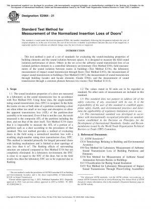 Standardtestmethode zur Messung des normalisierten Einfügungsverlusts von Türen