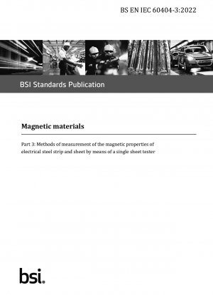 Magnetische Materialien – Methoden zur Messung der magnetischen Eigenschaften von Elektrostahlbändern und -blechen mit einem Einzelblechprüfgerät