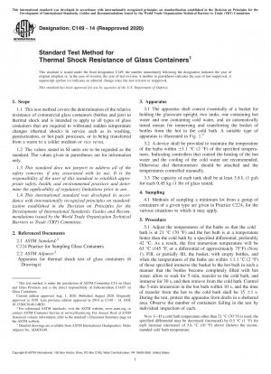 Standardtestmethode für die Temperaturwechselbeständigkeit von Glasbehältern
