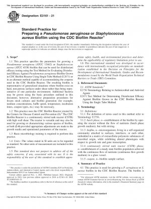 Standardverfahren zur Herstellung eines Pseudomonas aeruginosa- oder Staphylococcus aureus-Biofilms mit dem CDC-Biofilmreaktor