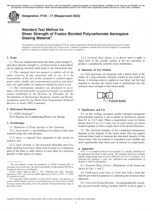 Standardtestverfahren für die Scherfestigkeit von schmelzgeklebtem Polycarbonat-Verglasungsmaterial für die Luft- und Raumfahrt