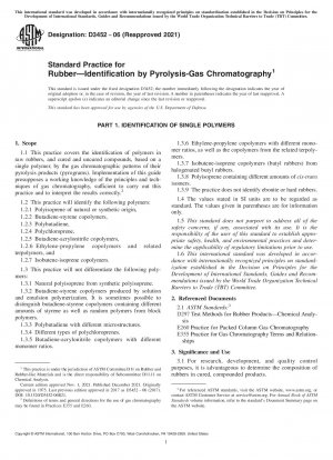 Standardpraxis für die Identifizierung von Gummi durch Pyrolyse-Gaschromatographie