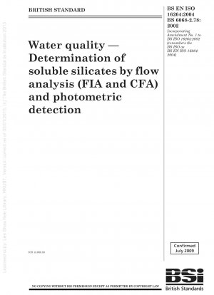 Wasserqualität – Bestimmung löslicher Silikate mittels Durchflussanalyse (FIA und CFA) und photometrischer Detektion