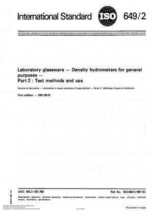 Laborglaswaren; Dichte-Aräometer für allgemeine Zwecke; Teil 2: Testmethoden und Anwendung