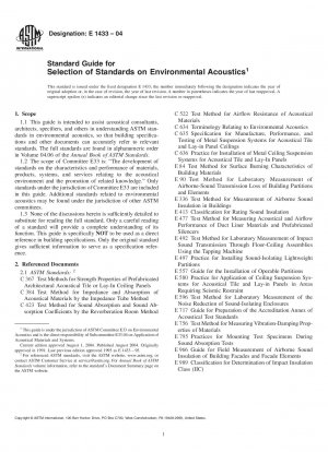 Standardleitfaden zur Auswahl von Standards zur Umweltakustik