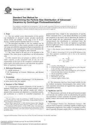 Standardtestmethode zur Bestimmung der Partikelgrößenverteilung von Hochleistungskeramik durch zentrifugale Photosedimentation