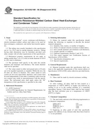 Standardspezifikation für elektrisch widerstandsgeschweißte Wärmetauscher- und Kondensatorrohre aus Kohlenstoffstahl