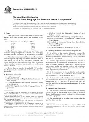 Standardspezifikation für Schmiedeteile aus Kohlenstoffstahl für Druckbehälterkomponenten