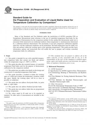 Standardhandbuch für die Vorbereitung und Bewertung von Flüssigkeitsbädern zur Temperaturkalibrierung durch Vergleich