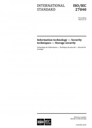 Informationstechnologie - Sicherheitstechniken - Speichersicherheit