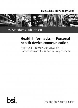 Gesundheitsinformatik. Kommunikation mit persönlichen Gesundheitsgeräten. Gerätespezialisierung. Herz-Kreislauf-Fitness- und Aktivitätsmonitor