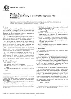 Standardhandbuch zur Kontrolle der Qualität der industriellen Röntgenfilmverarbeitung