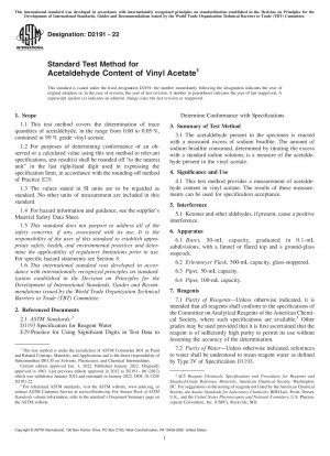 Standardtestmethode für den Acetaldehydgehalt von Vinylacetat