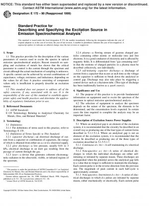 Praxis zur Beschreibung und Spezifizierung der Anregungsquelle in der emissionsspektrochemischen Analyse (zurückgezogen 2001)