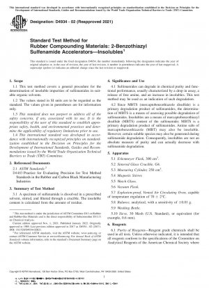 Standardtestmethode für Gummimischungsmaterialien: 2-Benzothiazylsulfenamid-Beschleuniger – unlösliche Stoffe