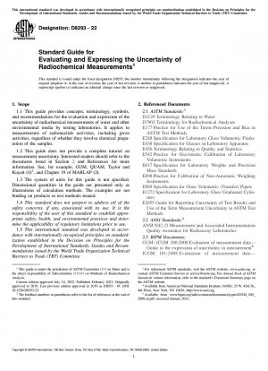Standardhandbuch zur Bewertung und Darstellung der Unsicherheit radiochemischer Messungen