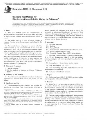 Standardtestmethode für in Dichlormethan lösliche Stoffe in Zellulose