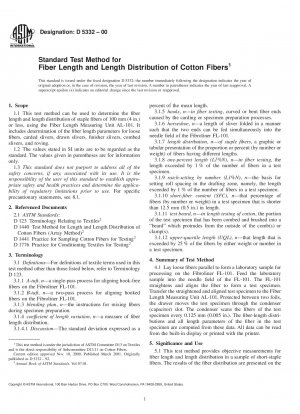 Standardtestmethode für Faserlänge und Längenverteilung von Baumwollfasern