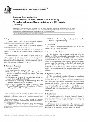 Standardtestmethode zur Bestimmung von Phosphor in Eisenerzen durch Phosphomolybdat-Kopräzipitation und Salpetersäuretitrimetrie