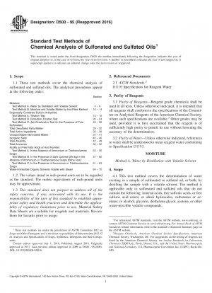 Standardtestmethoden für die chemische Analyse von sulfonierten und sulfatierten Ölen