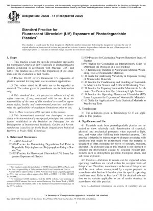 Standardpraxis für die Bestrahlung fotoabbaubarer Kunststoffe mit fluoreszierendem Ultraviolett (UV).