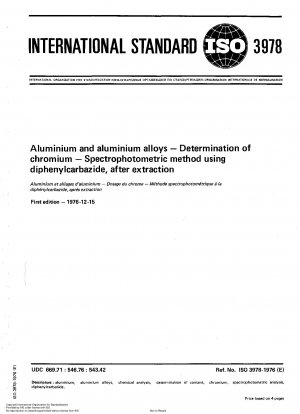Aluminium und Aluminiumlegierungen; Bestimmung von Chrom; Spektrophotometrische Methode mit Diphenylcarbazid nach Extraktion