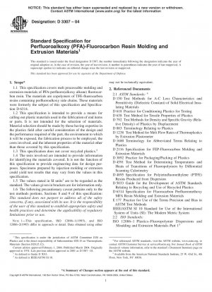 Standardspezifikation für Perfluoralkoxy (PFA)-Fluorkohlenstoffharz-Form- und Extrusionsmaterialien
