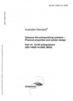 Physikalische Eigenschaften und Systemdesign von Gas-Feuerlöschsystemen IG-55-Feuerlöschmittel (ISO 14520-14: 2005, MOD)