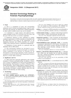 Standardterminologie in Bezug auf die forensische Psychophysiologie