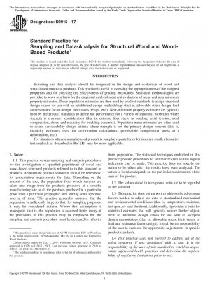 Standardpraxis für die Probenahme und Datenanalyse für Bauholz und holzbasierte Produkte