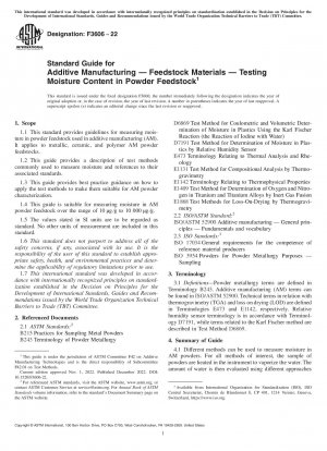 Standardhandbuch für die additive Fertigung – Ausgangsmaterialien – Prüfung des Feuchtigkeitsgehalts in Pulver-Ausgangsmaterialien