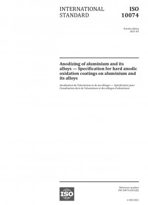 Eloxieren von Aluminium und seinen Legierungen – Spezifikation für harte anodische Oxidationsschichten auf Aluminium und seinen Legierungen