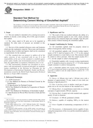 Standardtestverfahren zur Bestimmung der Zementmischung von emulgiertem Asphalt