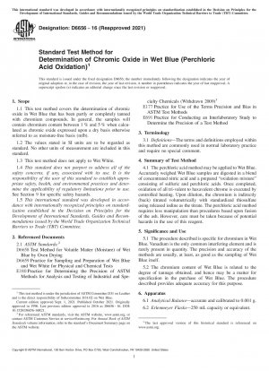 Standardtestmethode zur Bestimmung von Chromoxid in Wet Blue (Perchlorsäureoxidation)