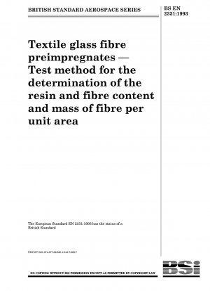 Vorimprägnate aus textilen Glasfasern – Prüfverfahren zur Bestimmung des Harz- und Fasergehalts sowie der Fasermasse pro Flächeneinheit