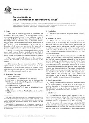 Standardhandbuch zur Bestimmung von Technetium-99 im Boden