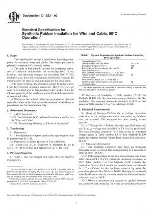 Standardspezifikation für synthetische Kautschukisolierungen für Drähte und Kabel, 90176;C-Betrieb