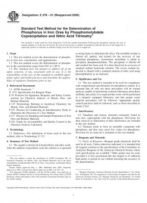 Standardtestmethode zur Bestimmung von Phosphor in Eisenerzen durch Phosphomolybdat-Kopräzipitation und Salpetersäuretitrimetrie
