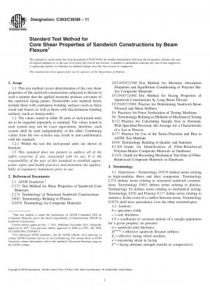 Standardprüfverfahren für Kernschereigenschaften von Sandwichkonstruktionen durch Balkenbiegung