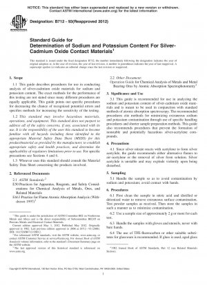 Standardhandbuch zur Bestimmung des Natrium- und Kaliumgehalts für Silber-Cadmiumoxid-Kontaktmaterialien
